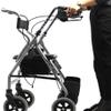 NATWEE Walker, Folding 4-Wheel Rollator Walker With Seat And Storage Basket Aluminum Walking Frame Lockable Brake Limited Mobile Aid Standard Walkers It's so kind of you view 3
