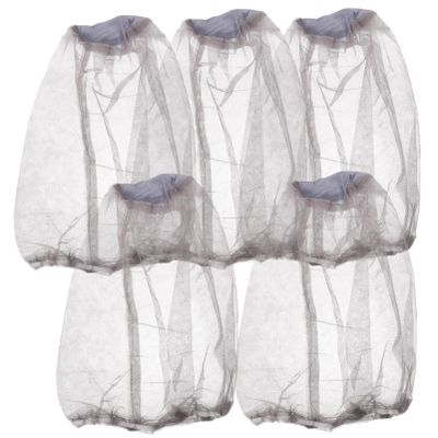 BESPORTBLE 5pcs Outdoor Bug Nets for Mosquito Portable Neck Covering for Fishing Camping Hiking Mesh Hat Nets for Lightweight Breathable Design Grey