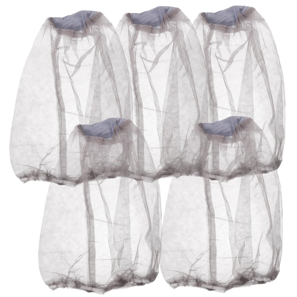 BESPORTBLE 5pcs Outdoor Bug Nets for Mosquito Portable Neck Covering for Fishing Camping Hiking Mesh Hat Nets for Lightweight Breathable Design Grey