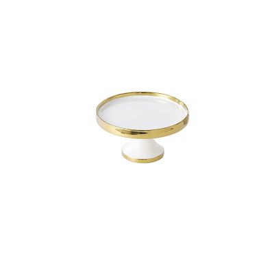 CLoxks Cake Stand Ceramic Dessert Table, Cake Plate, Glass Cover, Commercial Cake Tray, High Foot Plate, Display Stand, Fruit Tray Dessert Stand (Color : C, Size : S)