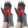 Kecartu 2 Pairs Compression Gloves for Rheumatoid Arthritis, Osteoarthritis, Carpal Tunnel Pain, Fingerless Arthritis Hand Gloves for Women Men Support Work&Computer Typing (Grey, Medium) view 1