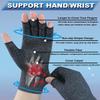 Kecartu 2 Pairs Compression Gloves for Rheumatoid Arthritis, Osteoarthritis, Carpal Tunnel Pain, Fingerless Arthritis Hand Gloves for Women Men Support Work&Computer Typing (Grey, Medium) view 3