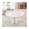 CLoxks Cake Stand Embossed Ceramic Tall Cake Tray Fruit Snack Tray Stand Afternoon Tea Birthday Wedding Dessert Table Dessert Stand (Color : Grey) view 1