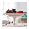 CLoxks Cake Stand Embossed Ceramic Tall Cake Tray Fruit Snack Tray Stand Afternoon Tea Birthday Wedding Dessert Table Dessert Stand (Color : Grey) view 2