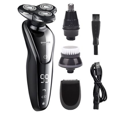 Electric Razor for Men's, 4 in 1 Men's Electric Shaver Beard Trimmer LCD Screen Rechargeable Waterproof Razor Hair Clipper Nose Hair Trimme