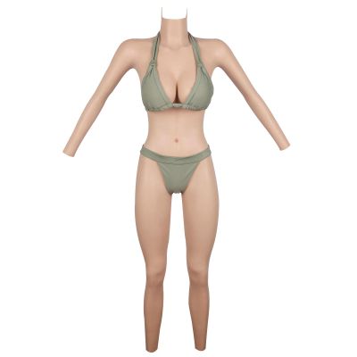 CRODRES Crossdressing Silicone Bodysuit C/E Cup Realistic Breastplate for Transgender Underwear Dragqueen Cosplay,Ivory,E Cup Basic (zipper)