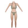 CRODRES Crossdressing Silicone Bodysuit C/E Cup Realistic Breastplate for Transgender Underwear Dragqueen Cosplay,Ivory,E Cup Basic (zipper) view 1