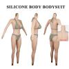CRODRES Crossdressing Silicone Bodysuit C/E Cup Realistic Breastplate for Transgender Underwear Dragqueen Cosplay,Ivory,E Cup Basic (zipper) view 2
