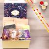 Ghasitaram Gifts Jaiccha Rakhi Gifts for Brothers - Ghasitaram Hamper Box of 13 Goodies with 2 Rakhis view 1