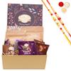 Ghasitaram Gifts Jaiccha Rakhi Gifts for Brothers - Ghasitaram Hamper Box with Sweets With Kaju Katli with 2 Rakhis view 1