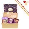 Ghasitaram Gifts Jaiccha Rakhi Gifts for Brothers - Ghasitaram Hamper Box with Sweets With Soan papdi with 2 Rakhis view 1