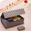 Ghasitaram Gifts Jaiccha Rakhi Gifts for Brothers - Black Gift Box with assorted dryfruits with 2 Rakhis view 1