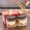 Ghasitaram Gifts Jaiccha Rakhi Gifts for Brothers - 2 Jars Red Box with 2 Rakhis view 1