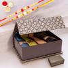 Ghasitaram Gifts Jaiccha Rakhi Gifts for Brothers - Black Gift Box with dryfruits with 2 Rakhis view 1
