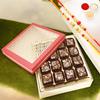 Ghasitaram Gifts Jaiccha Rakhi Gifts for Brothers - Carving Box with 16 pcs sugarfree bites and 2 Rakhis view 1