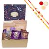 Ghasitaram Gifts Jaiccha Rakhi Gifts for Brothers - Ghasitaram Hamper Box with Sweets with besan barfi with 2 Rakhis view 1