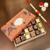 Ghasitaram Gifts Jaiccha Rakhi Gifts for Brothers - Ghasitaram Special Barfis Box 18 pcs in a Designer Box with Pearl Beads Rakhi view 1