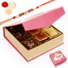 Ghasitaram Gifts Jaiccha Rakhi Gifts for Brothers - Raksha Bandhan Bites Box with assorted bites with Pearl Beads Rakhi view 1