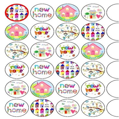 24x New Home/House Warming Mix 1 .5" (3.8cm) PRE-CUT PREMIUM RICE PAPER Edible Cake Toppers