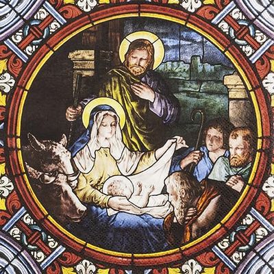 20 Napkins Christmas Holy Scene Table Decoration Paper Napkins with Motif Also for Decoupage and Decoupage 33 x 33 cm