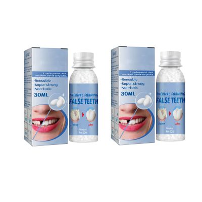 Flipped Warmth Denture Repair Kit Temporary Tooth Repair Kits,Dental Repair Denture Repair Beads for Temporary Fixing Filling Missing Broken Tooth Moldable Fake Teeth