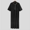 Arabic Clothing Loose Men's Muslim Dresses Islamic Clothing Men, Long Sleeve Kaftan Muslim Dresses Men's Islamic Clothing Long Muslim Dresses, T Black, S view 4