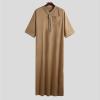 Arabic Clothing Loose Men's Muslim Dresses Islamic Clothing Men, Long Sleeve Kaftan Muslim Dresses Men's Islamic Clothing Long Muslim Dresses, T Khaki, S view 4