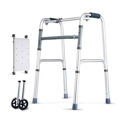 NATWEE Walker,Foldable Shower Chair,Geriatric Walker 2 Wheels,Mobility Aid Walking Zimmer Frame - Adjustable Height Rollator Crutch with Padded Seat It's so kind of you
