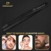 DEMAXA - 5" Professional Mustache Scissors Beard Scissors for Men with Slant Tweezers 1 Moustache Comb 1 Brush view 3
