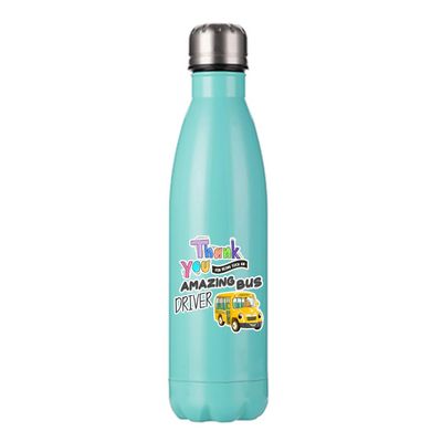 Getagift School Bus Driver Gift, Thank You For Being Such An Amazing Bus Driver, Appreciation Gift, 500 ML Double Walled Insulated Stainless Steel Bottle. (Matt Mint Green)