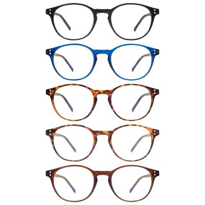 ZONLON 5 Pack Retro Reading Glasses Men Women Blue Light Blocking Lightweight Computer Readers with Spring Hinges (5 multicolor, 1.50, multiplier_x)