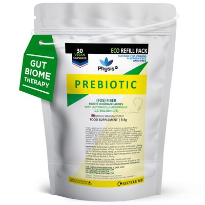 Physis Bio Cultures Blend Prebiotics | 30 Capsules | Pre and Probiotics for Gut Health | Bio Cultures Complex for Improved Digestion | Concentrated Lactobacillus Acidophilus Probiotics | Refill