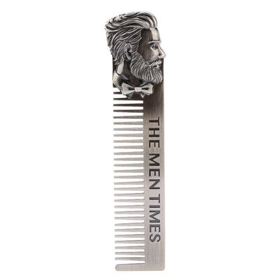 ANKROYU Mini Beard Comb, Pocket Comb Gentleman Styling Stainless Steel Portable Pocket Beard Shaving Comb Pocket Beard Shaving Comb Beard Hair for Barbershop and Home Use