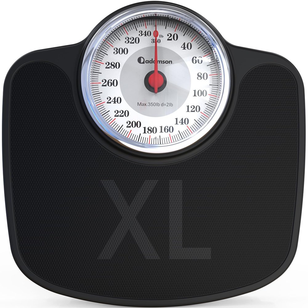 Adamson A27 Oversize Scales for Body Weight - Up to 350 lb - New Version - Anti-Skid Rubber Surface Extra Large Numbers - High Precision Bathroom Scale Analog - Durable with 20-Year Assurance