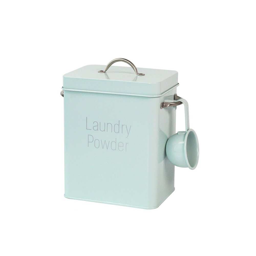 BradOc Detergent Box With Dosing Spoon ZemMetal Storage Box For Detergent ZemLaundry Can Lid ZemVintage Detergent Box Container,c