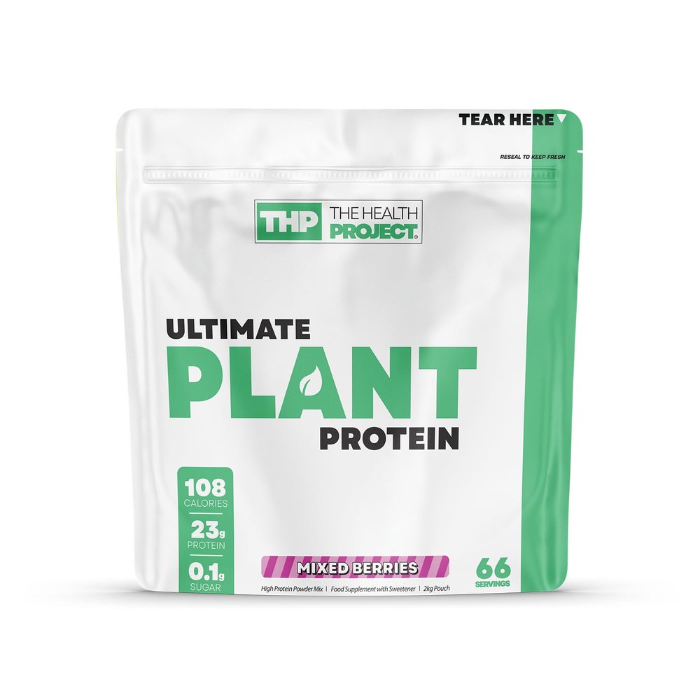 The Health Project - Ultimate Plant Protein with Digezyme | Vegan-Friendly, Muscle Recovery & Ehanced Digestion Support | SOYA-Free & Dairy Alternative | 66 Servings /2kg (Mixed Berries)
