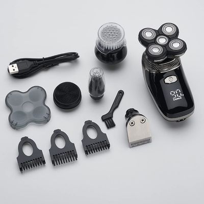 Electric Razor for Men's, 5 In 1 Electric Shaver USB Rechargeable Floating Heads Razors Clipper Nose Ear Hair Trimmer Men Facial Cleaning Brush