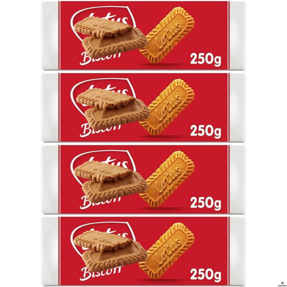 Caramel Biscuits Bundle with Lotus Biscoff Caramelised Biscuits 250g (4 Pack)