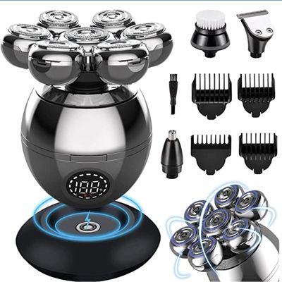 Electric Razor for Men's, 5 in 1 Electric Head Shaver Bald Men - Rotary Design Head Shaver Electric