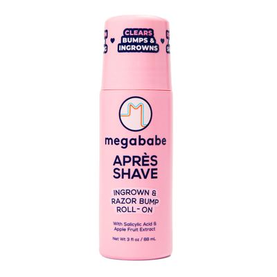 Megababe Aprs Shave | Post-Shave & Waxing | Ingrown Hair & Razor Bump Roll-On Treatment for Women | Bikini, Armpits & Legs | 3.0 fl oz