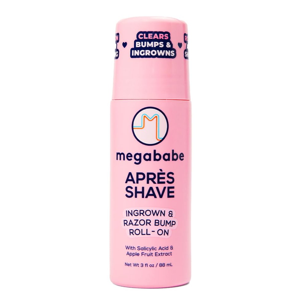 Megababe Aprs Shave | Post-Shave & Waxing | Ingrown Hair & Razor Bump Roll-On Treatment for Women | Bikini, Armpits & Legs | 3.0 fl oz