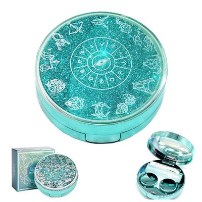 MZSX Travel Contact Lens Cases with Mirror, Magical Girl, Durable, Compact, Portable Soak Storage Kit, Protect Your Eyes, Home Case Easy Carry Mini Box,Tweezers Solution Bottle Lens Container