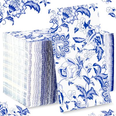 150 Pcs Floral Napkins 3 Ply Disposable Paper Guest Towels Napkins for Bathroom Wedding Anniversary Birthday Party Baby Shower Decorative Towels (Floral)