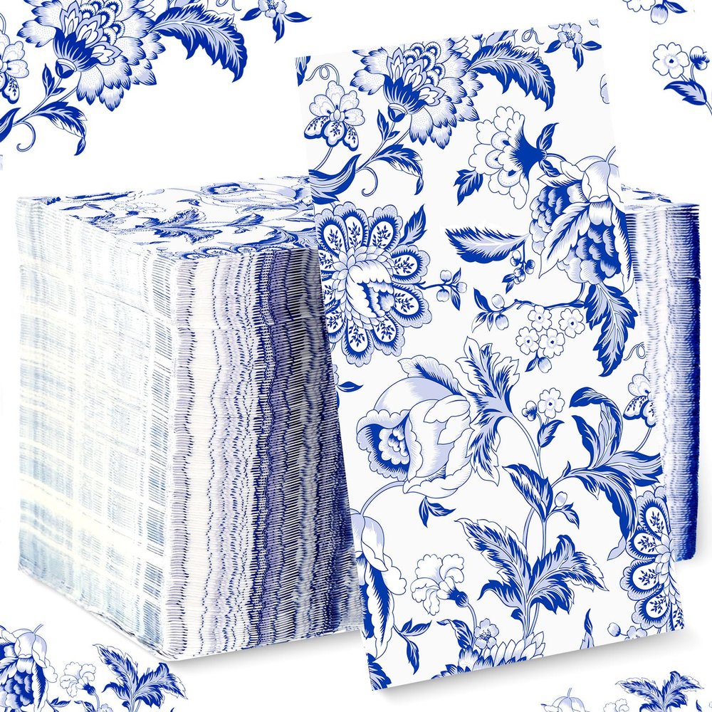 150 Pcs Floral Napkins 3 Ply Disposable Paper Guest Towels Napkins for Bathroom Wedding Anniversary Birthday Party Baby Shower Decorative Towels (Floral)