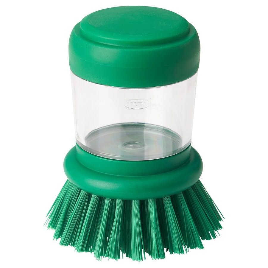 Dish-Washing Brush with Dispenser, Bright Green (4)