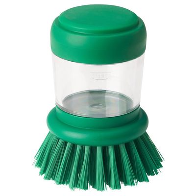 Dish-Washing Brush with Dispenser, Bright Green (1)