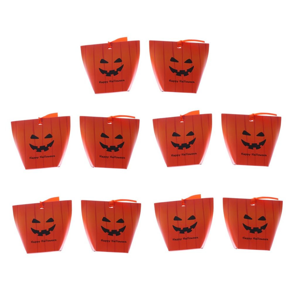 HEMOTON 10pcs Pumpkin Man Candy Bag Halloween Nougat Bag Candy Paper Box for Party Supplies Halloween Favor Boxes for Fillers