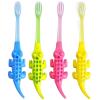 ZUMAHA Crocodile Shape Children's Toothbrush, Manual Toothbrush for 3-10 Years Old Kids, Pack of 4 Toothbrushes for Protect Sensitive Gums view 1