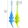 ZUMAHA Crocodile Shape Children's Toothbrush, Manual Toothbrush for 3-10 Years Old Kids, Pack of 4 Toothbrushes for Protect Sensitive Gums view 2