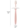ZUMAHA Pink Kids Toothbrush, Manual Toothbrush with Suction Base, Pack of 2 Infant Silicone Toothbrushes for Ages 1-3 Years view 2